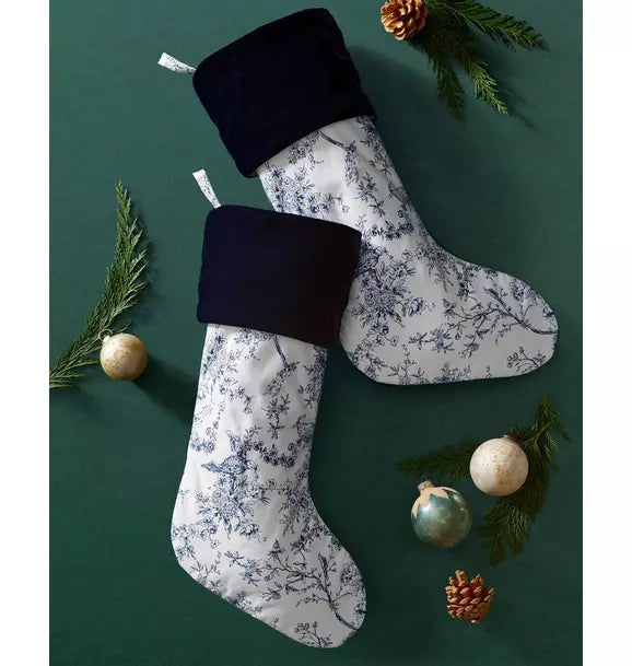 Christmas Stocking in Timeless Toile