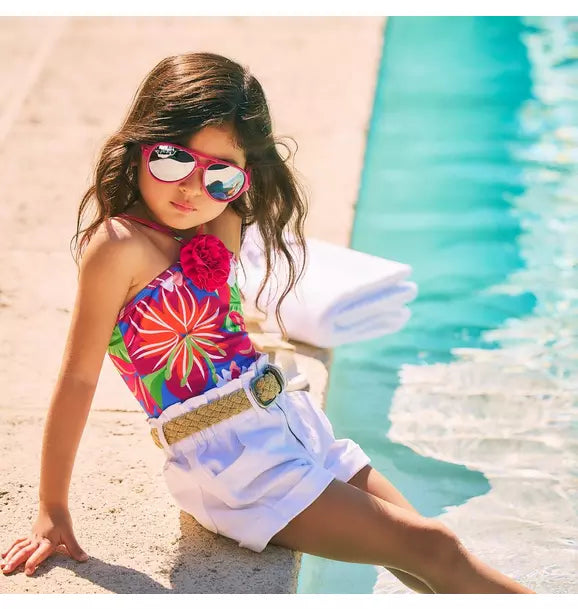 Recycled Tropical Floral Rosette Swimsuit