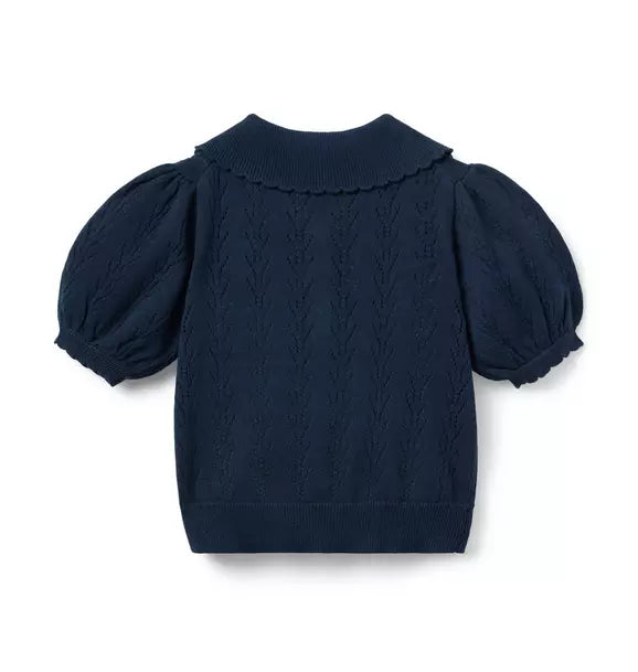 Pointelle Sweater Polo