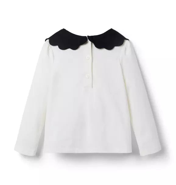 Scalloped Collar Top