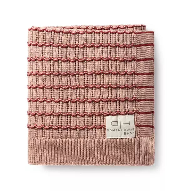 Striated Scallop Baby Blanket Blush