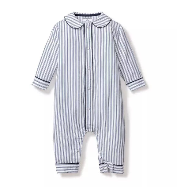 Navy French Ticking Cambridge Romper
