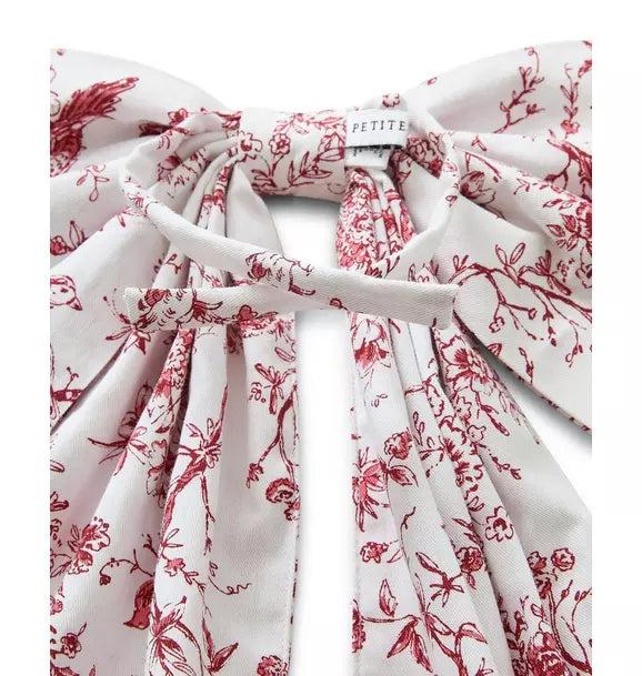 Wreath Bow in Red Timeless Toile