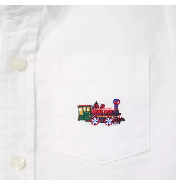 Embroidered Train Oxford Shirt