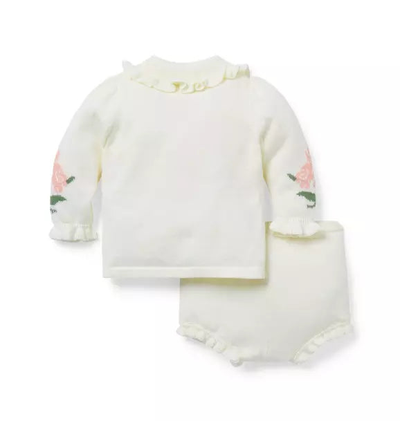 Baby Floral Matching Sweater Set