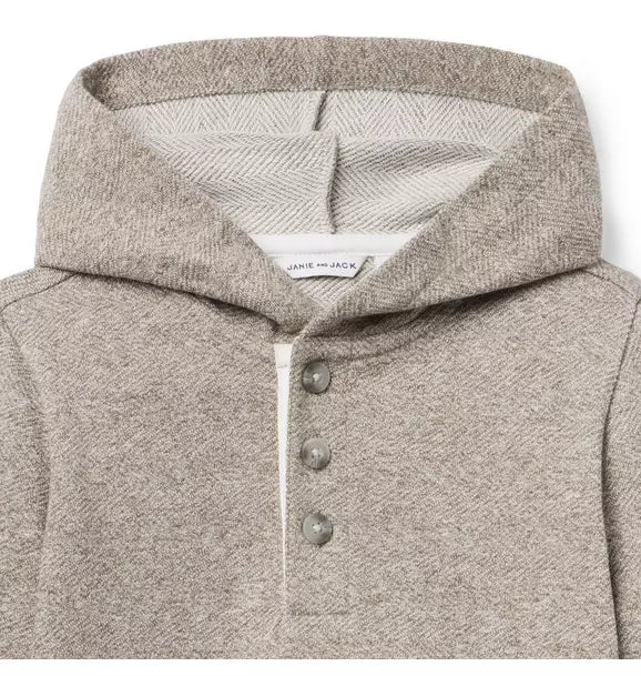 Herringbone Hooded Sweatshirt