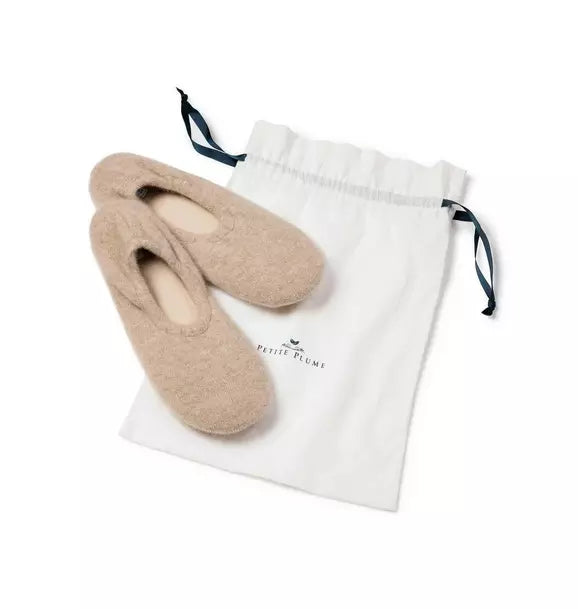 Women's Cashmere Slippers in Camel