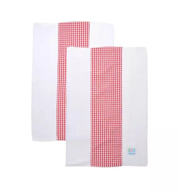 Big Check Set of Two Burp Cloths