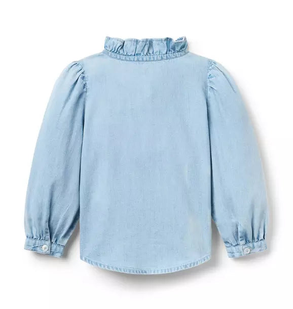 Chambray Lace Top