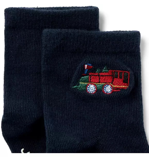 Baby Holiday Train Sock