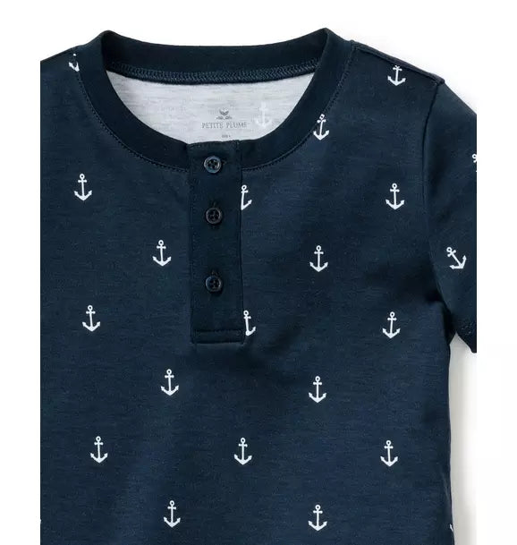 Kid's Snug Fit Short Pajama Set in Portsmouth Anchors
