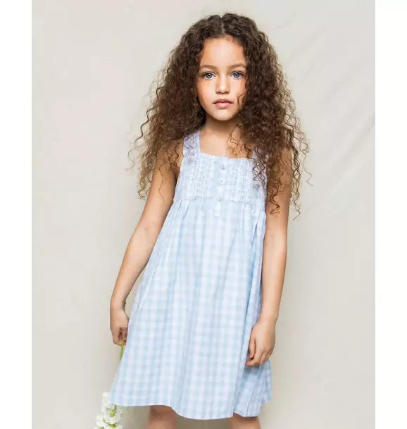 Light Blue Gingham Charlotte Nightgown