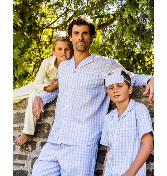 Light Blue Gingham Short Set