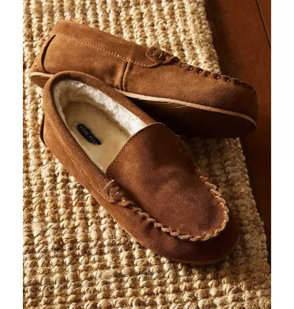 Kids Suede Slippers in Tan