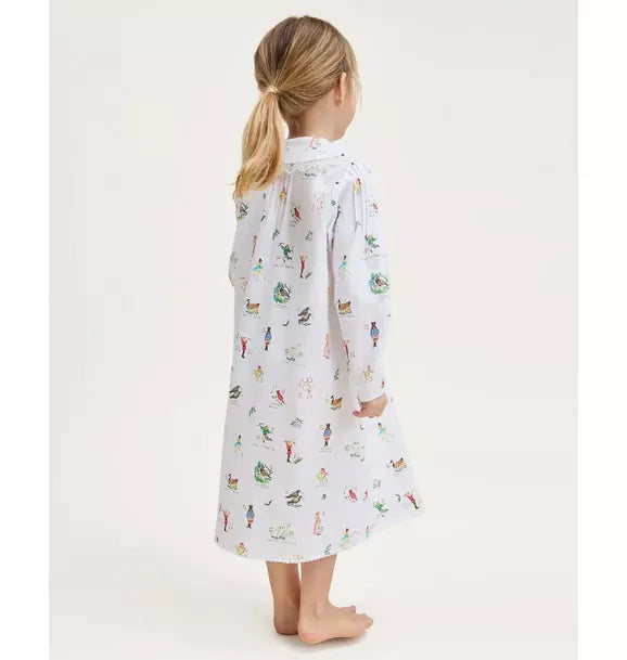 Girl's Twill Lola Nightgown in 12 Days of Christmas