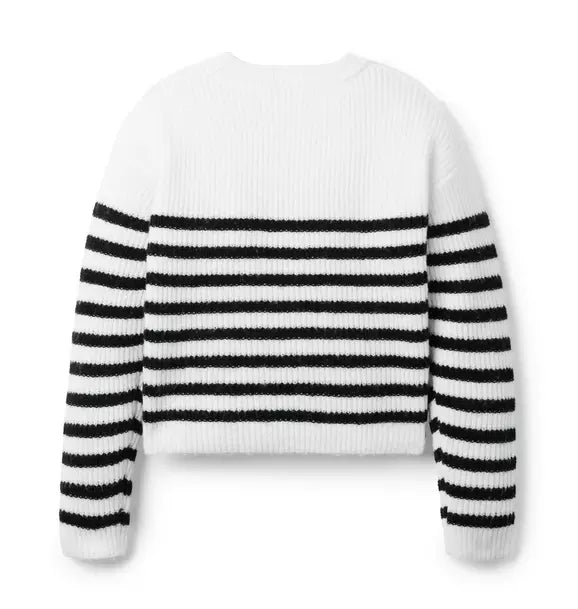 Sparkle Striped Bow Sweater