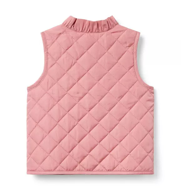 The Quilted Ruffle Collar Vest