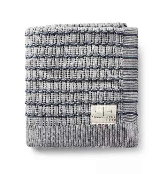 Striated Scallop Baby Blanket Blue