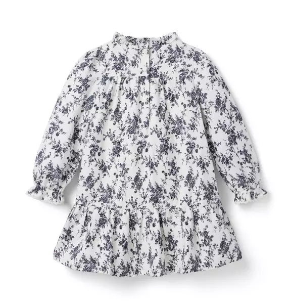 Floral Twill Dropwaist Dress