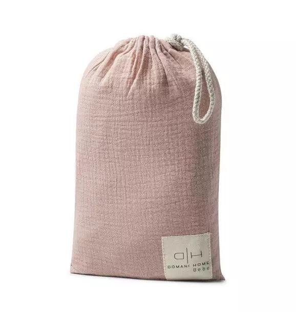 Gauze 3 Piece Blush Crib Set in Pouch