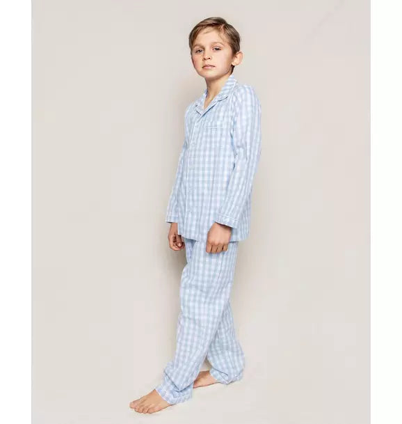 Light Blue Gingham Pajama Set