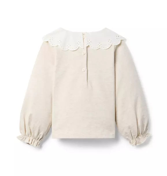 Eyelet Collar Sweatshirt