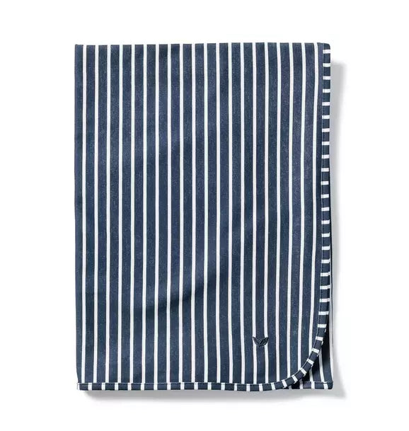 Navy Stripe Pima Cotton Blanket