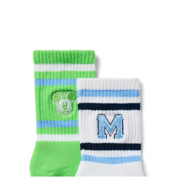 Disney Mickey Mouse Varsity Crew Sock 2-Pack