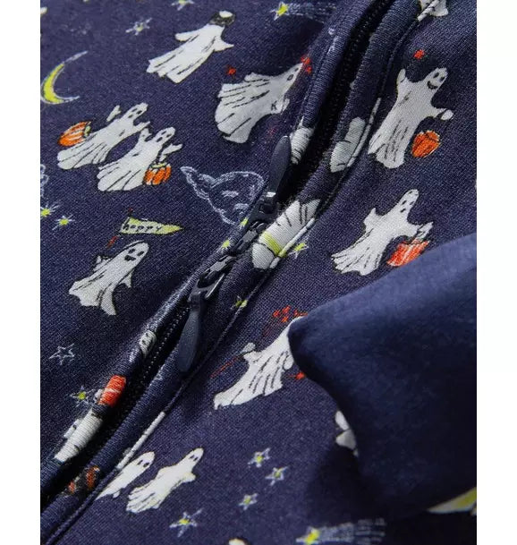 Baby's Pima Peekaboo Romper in Spooky Slumber