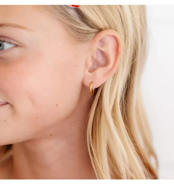 Thin Gold Hoop 8mm Earrings