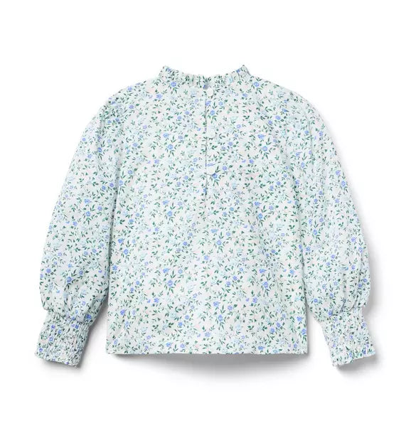 Ditsy Floral Pintuck Top