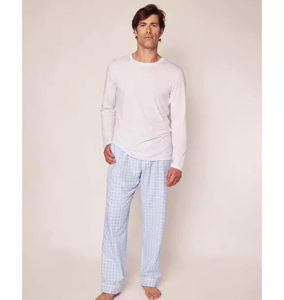 Men's Light Blue Gingham Pant Separates