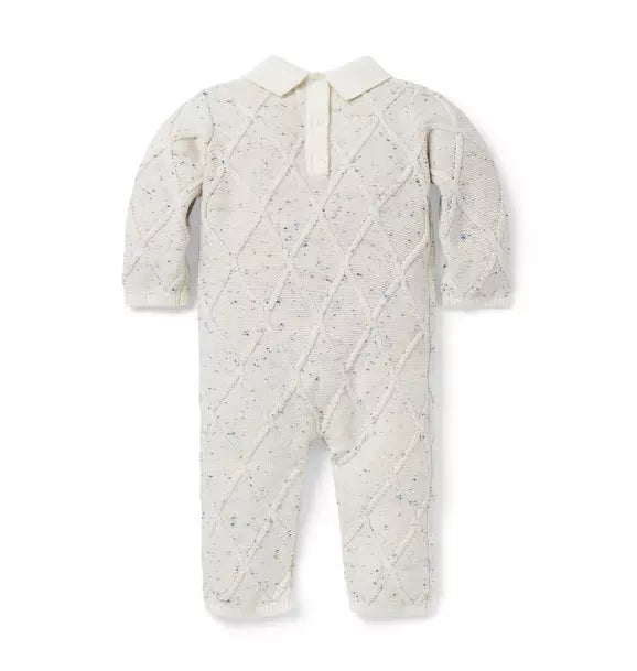 Baby Textured Collared One-Piece