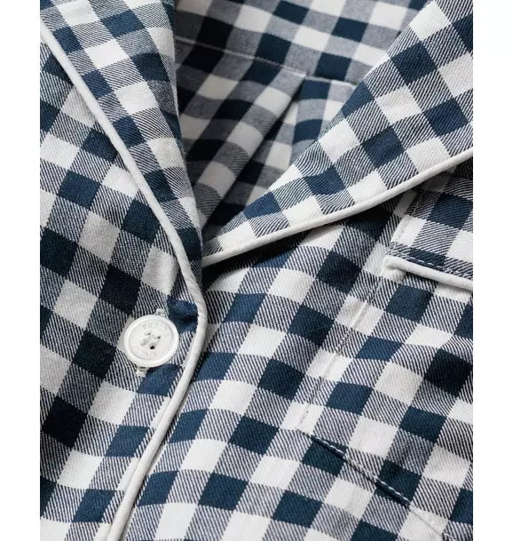 Navy Gingham Pajama Set