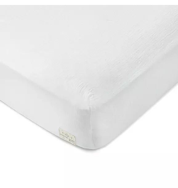 Gauze 3 Piece White Crib Set in Pouch