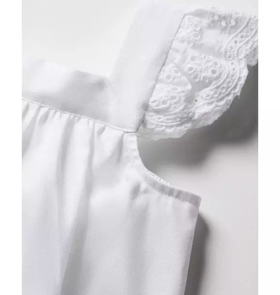 Girl's Twill Clara Short Set in White