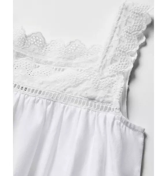 Girl's Twill Esme Nightgown in White