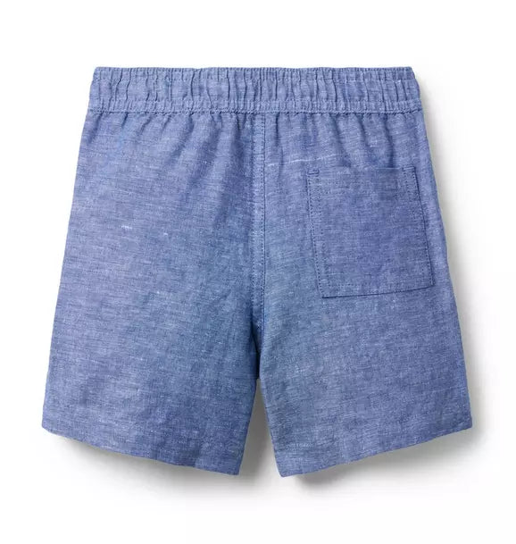 Linen-Cotton Pull-On Short