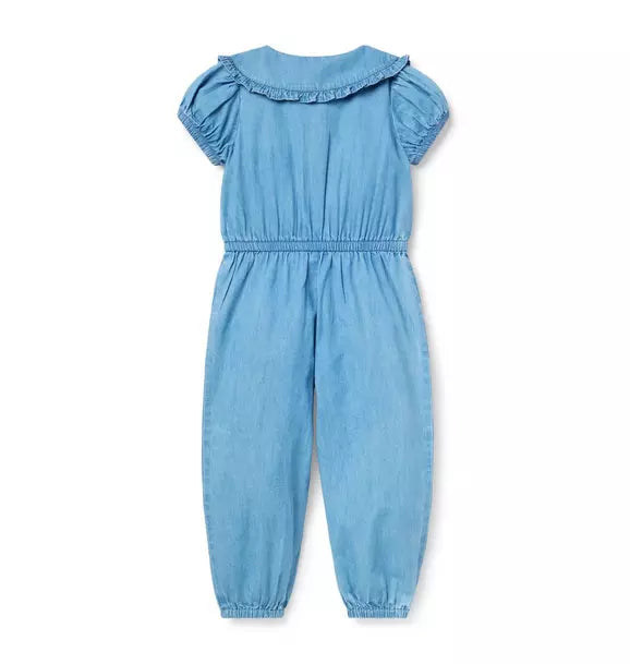 Chambray Ruffle Jumpsuit