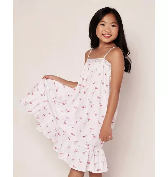 Girl's Twill Lily Nightgown in Flamingos