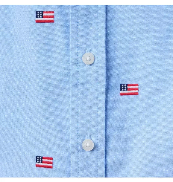 Embroidered Flag Oxford Shirt