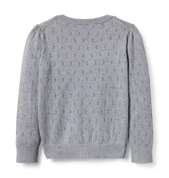 The Pointelle Ruffle Cardigan