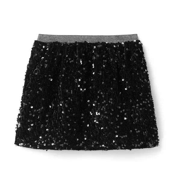 Sequin Velvet Skirt