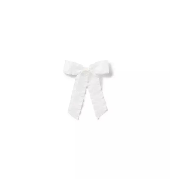 Ruffle Trim Bow Barrette