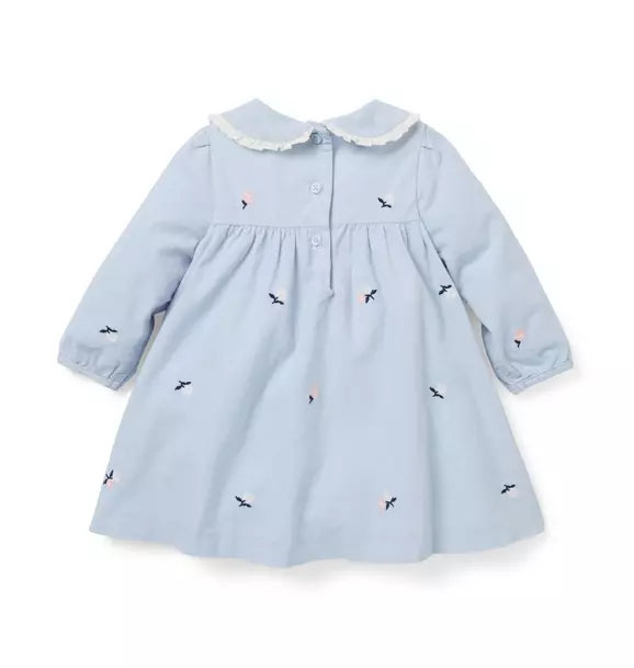 Baby Embroidered Floral Corduroy Dress