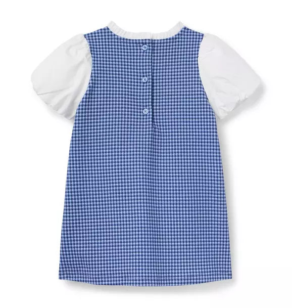Houndstooth Puff Sleeve Dress