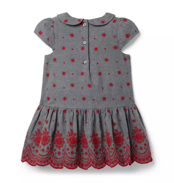 The Festive Floral Embroidered Dress