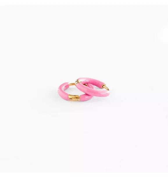 Enamel Hoop Earrings