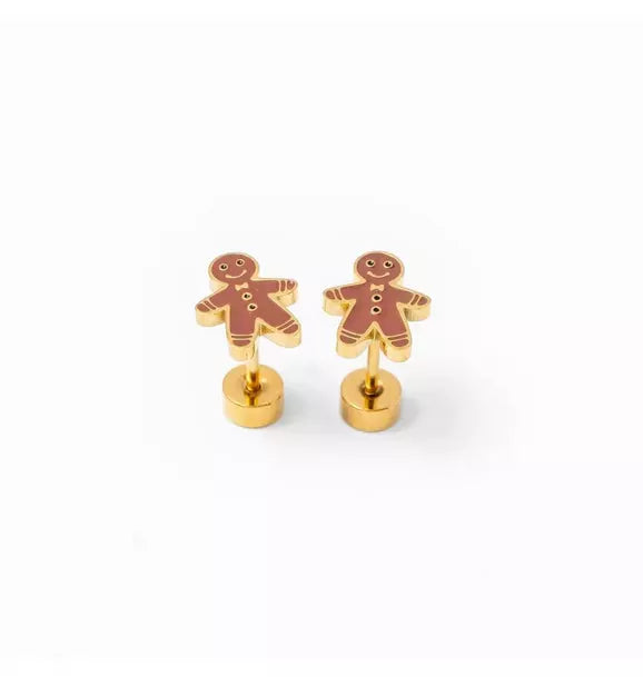 Gingerbread Man Stud Earrings