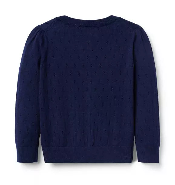 The Pointelle Ruffle Cardigan